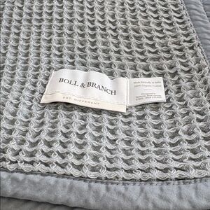 NEW Boll & Branch Signature Textured Stitch Quilt in Bluestone $549